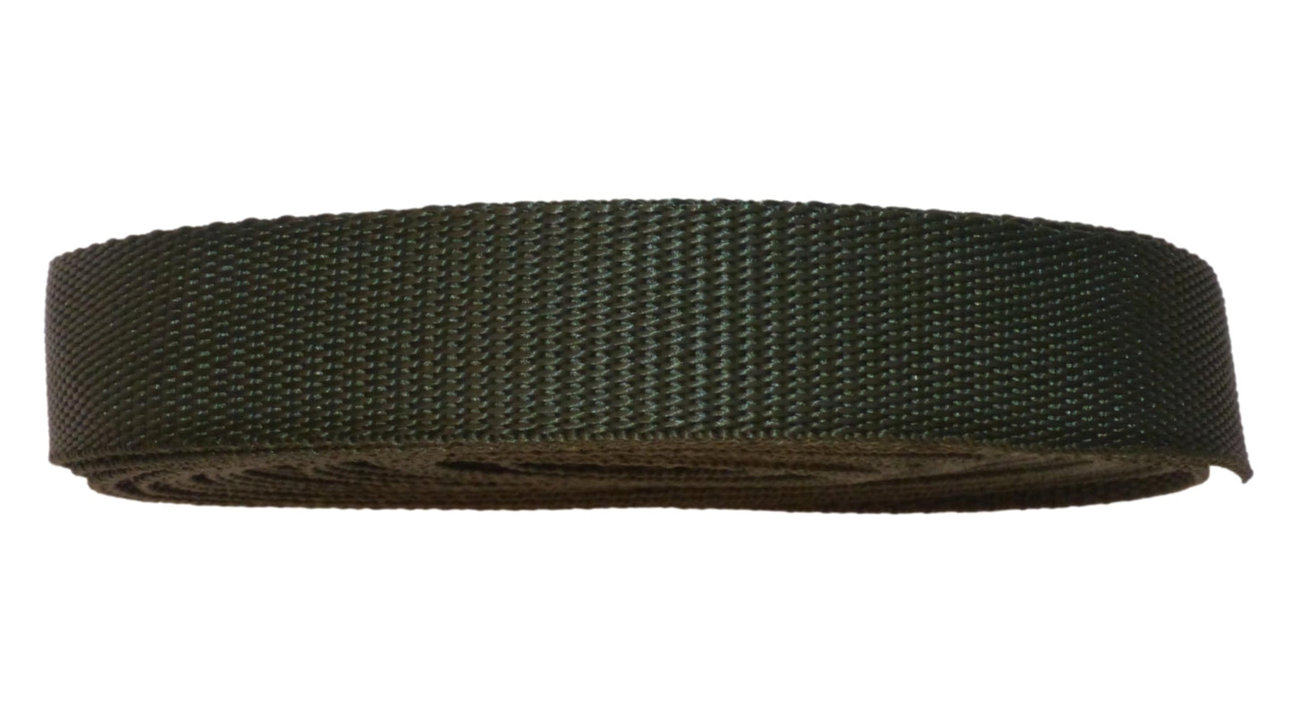 Benristraps 25mm Polypropylene Webbing, 10 metres (32') in olive green