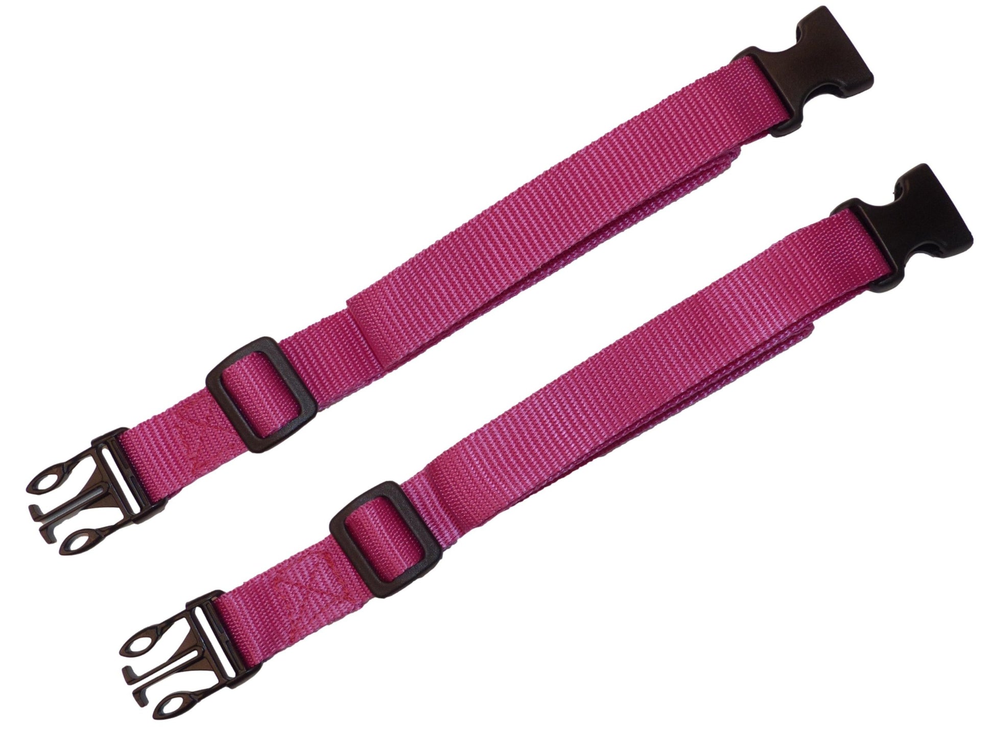 25mm Webbing Strap with Quick Release & Length-Adjusting Buckles (Pair) in pink