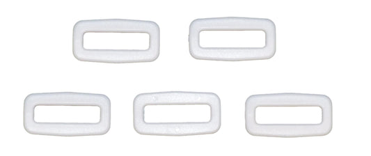 Benristraps 25mm plastic square or rectangular ring in white plastic (pack of 5)