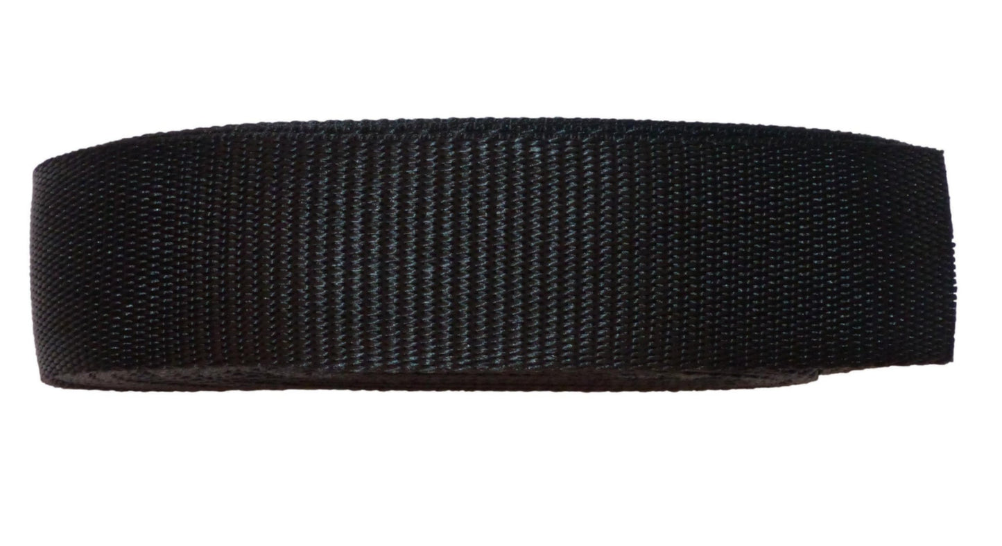 Benristraps 38mm (1  1/2") Polypropylene Webbing, 10 Metres (32') Roll in black