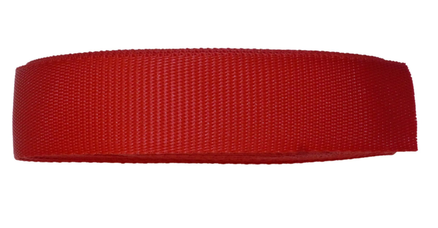 Benristraps 38mm (1  1/2") Polypropylene Webbing, 10 Metres (32') Roll in red