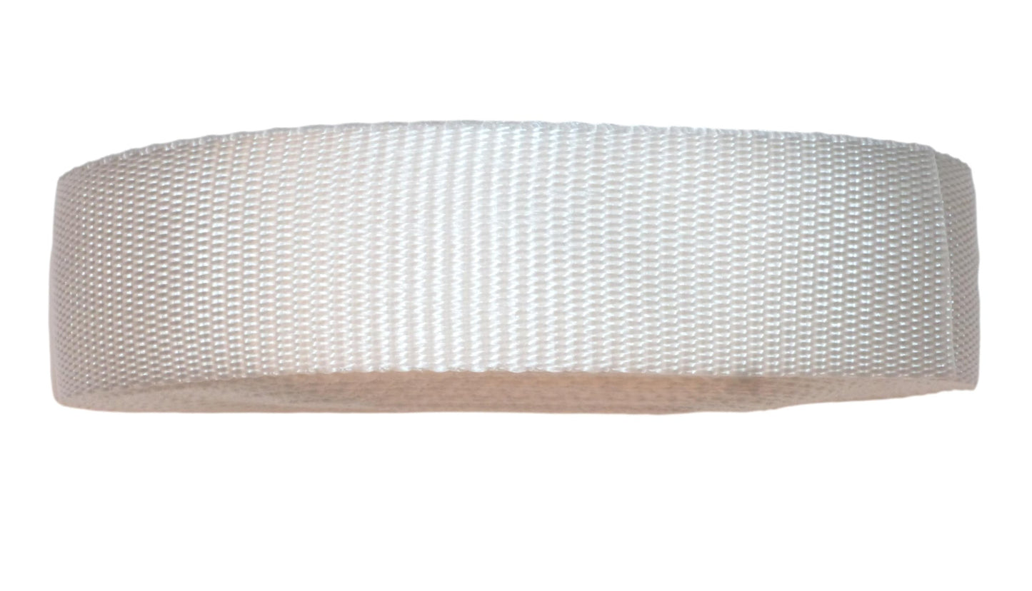 Benristraps 38mm (1  1/2") Polypropylene Webbing, 10 Metres (32') Roll in white