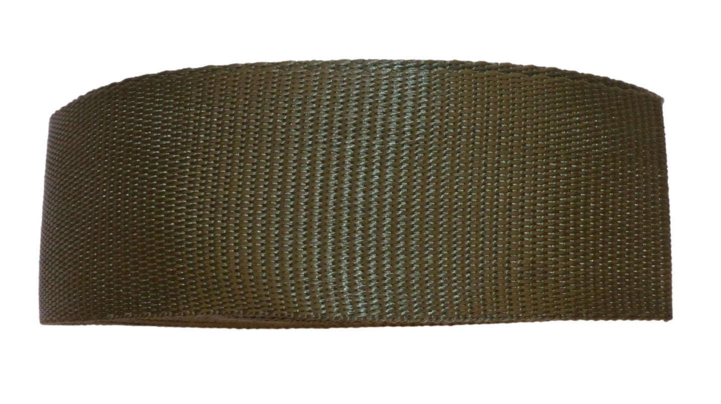 Benristraps 50mm (2") Polypropylene Webbing, 10 Metre (32') Roll in olive green