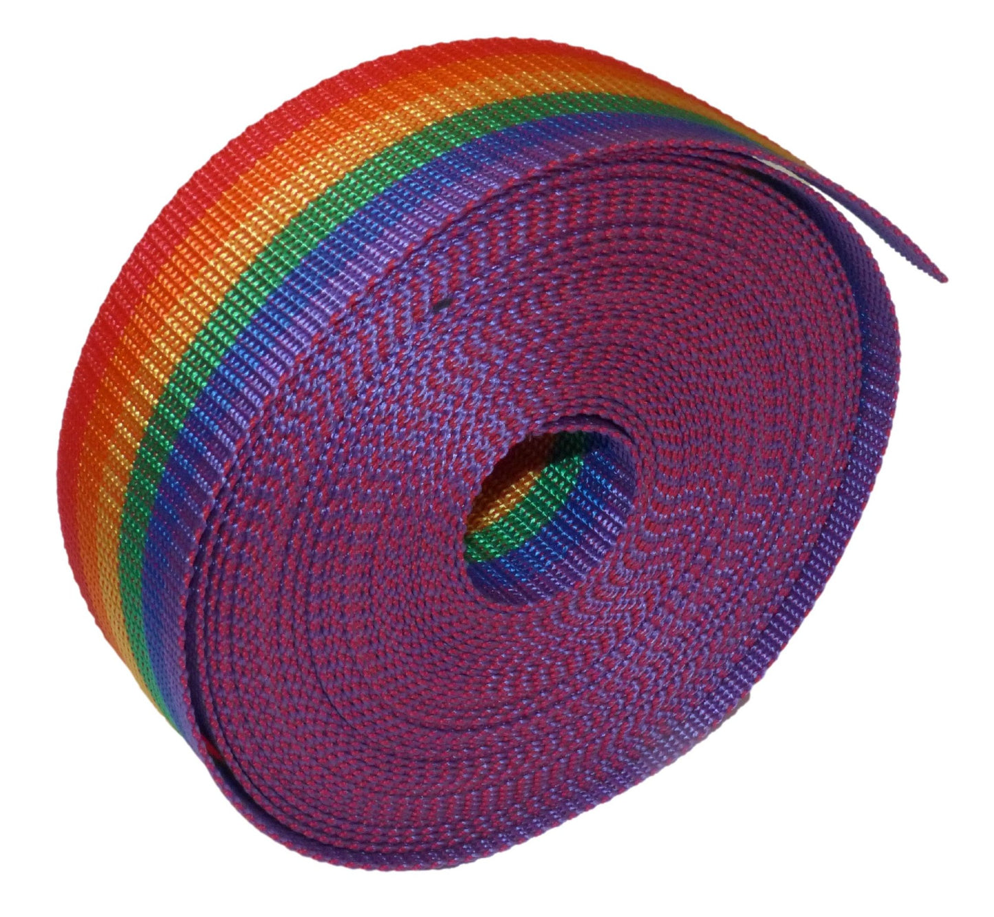 Benristraps 50mm (2") Polypropylene Webbing, 10 Metre (32') Roll in rainbow