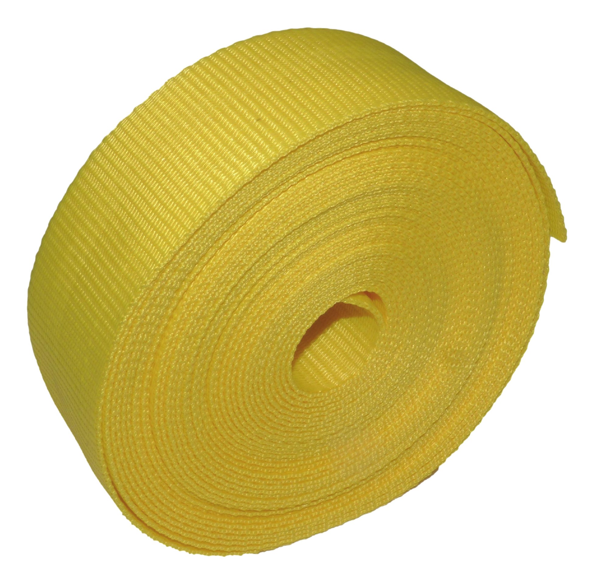 Benristraps 50mm (2") Polypropylene Webbing, 10 Metre (32') Roll in yellow