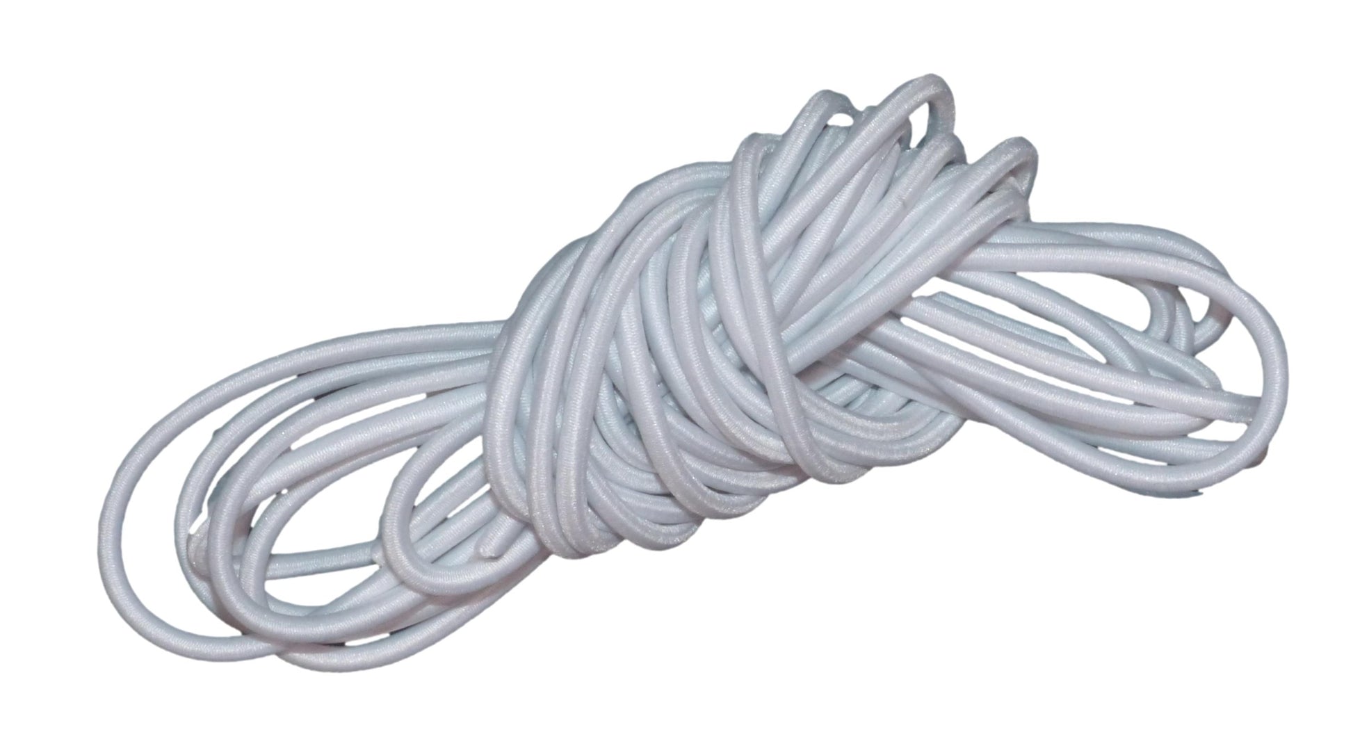 Benristraps 3mm shock cord in white, five metre roll