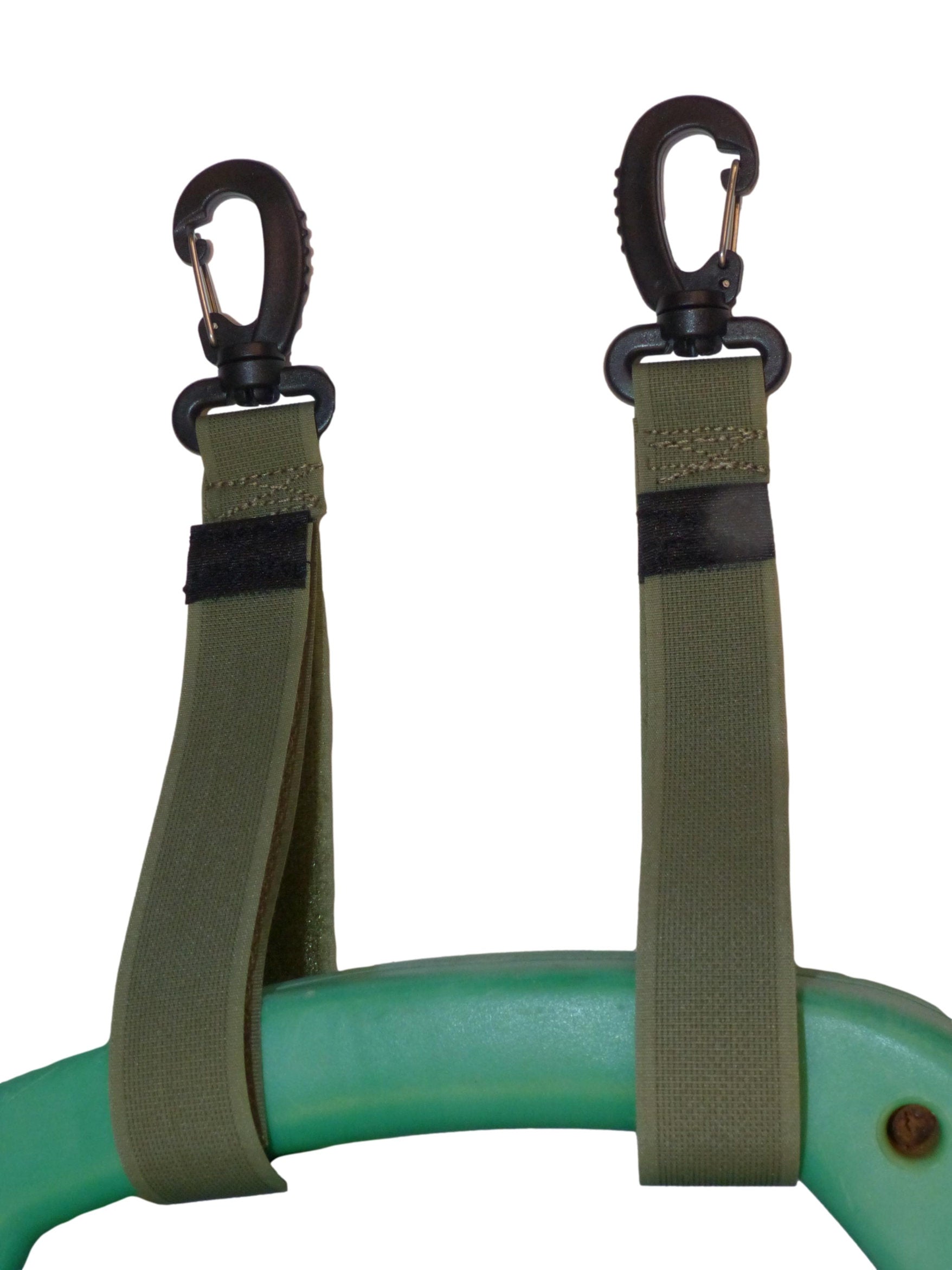 25mm Hook & Loop Hanging Strap with Snap Buckle (Pair) in green
