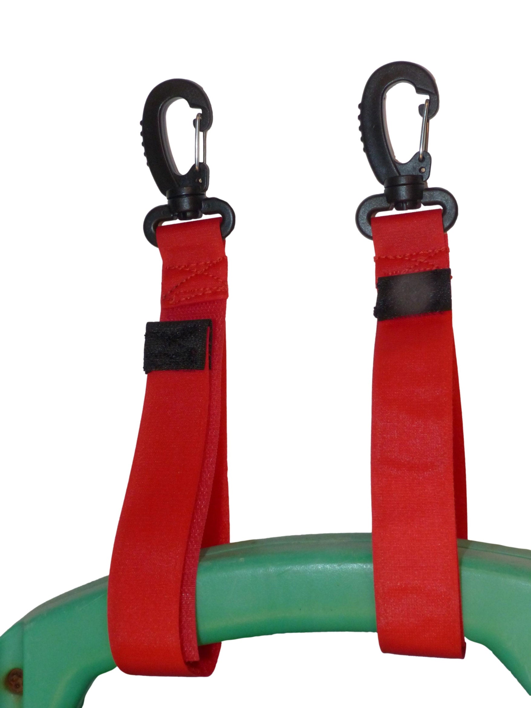 25mm Hook & Loop Hanging Strap with Snap Buckle (Pair) in red