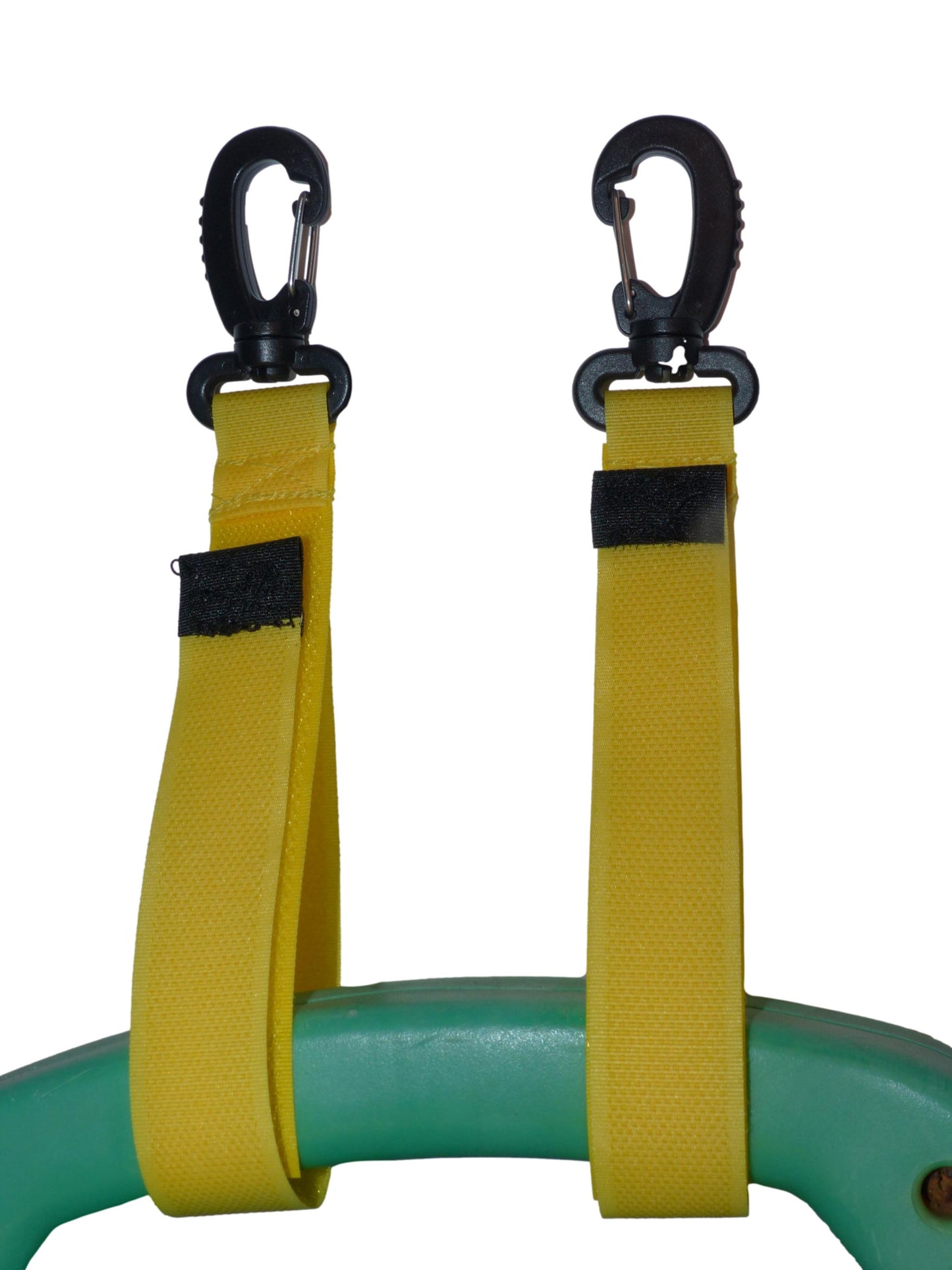 25mm Hook & Loop Hanging Strap with Snap Buckle (Pair) in yellow