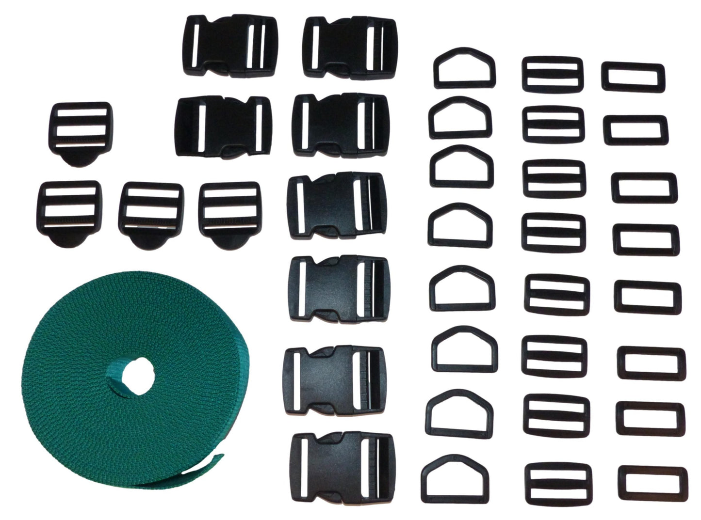 Benristraps 38mm Webbing and Buckle Sets in emerald green