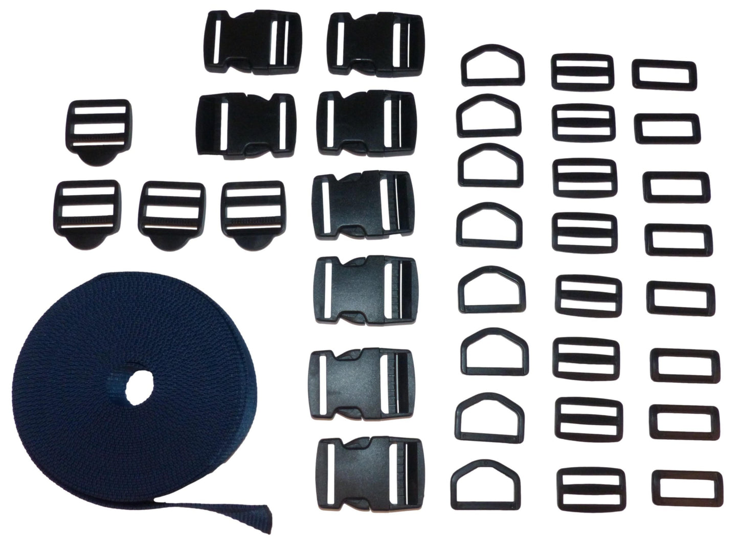 Benristraps 38mm Webbing and Buckle Sets in navy blue