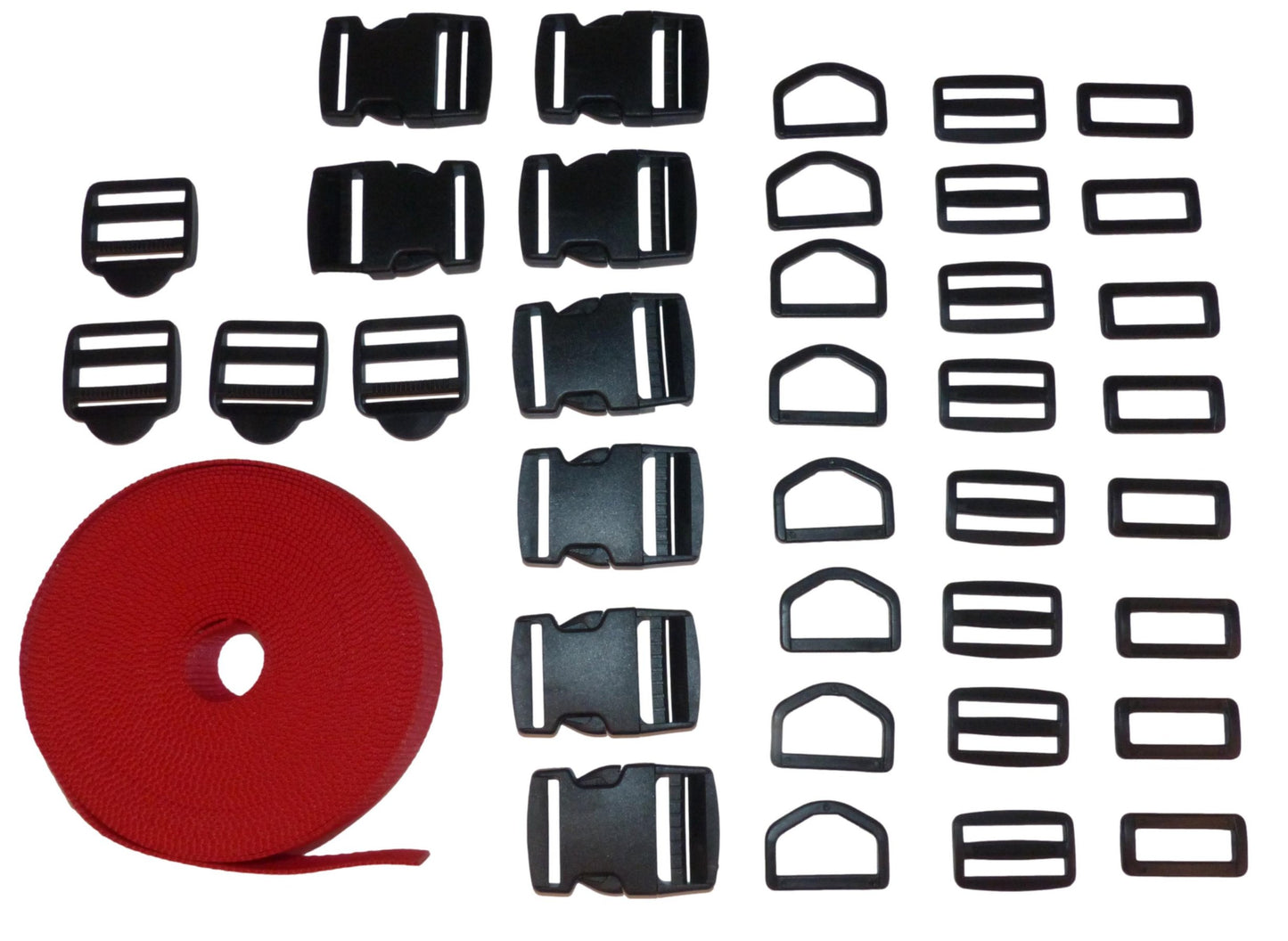 Benristraps 38mm Webbing and Buckle Sets in red