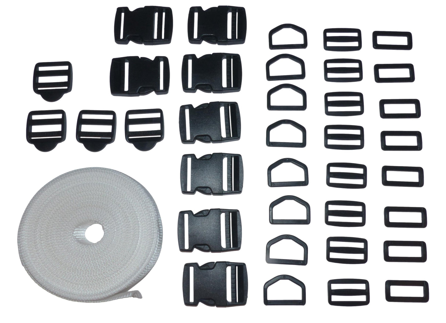 Benristraps 38mm Webbing and Buckle Sets in white