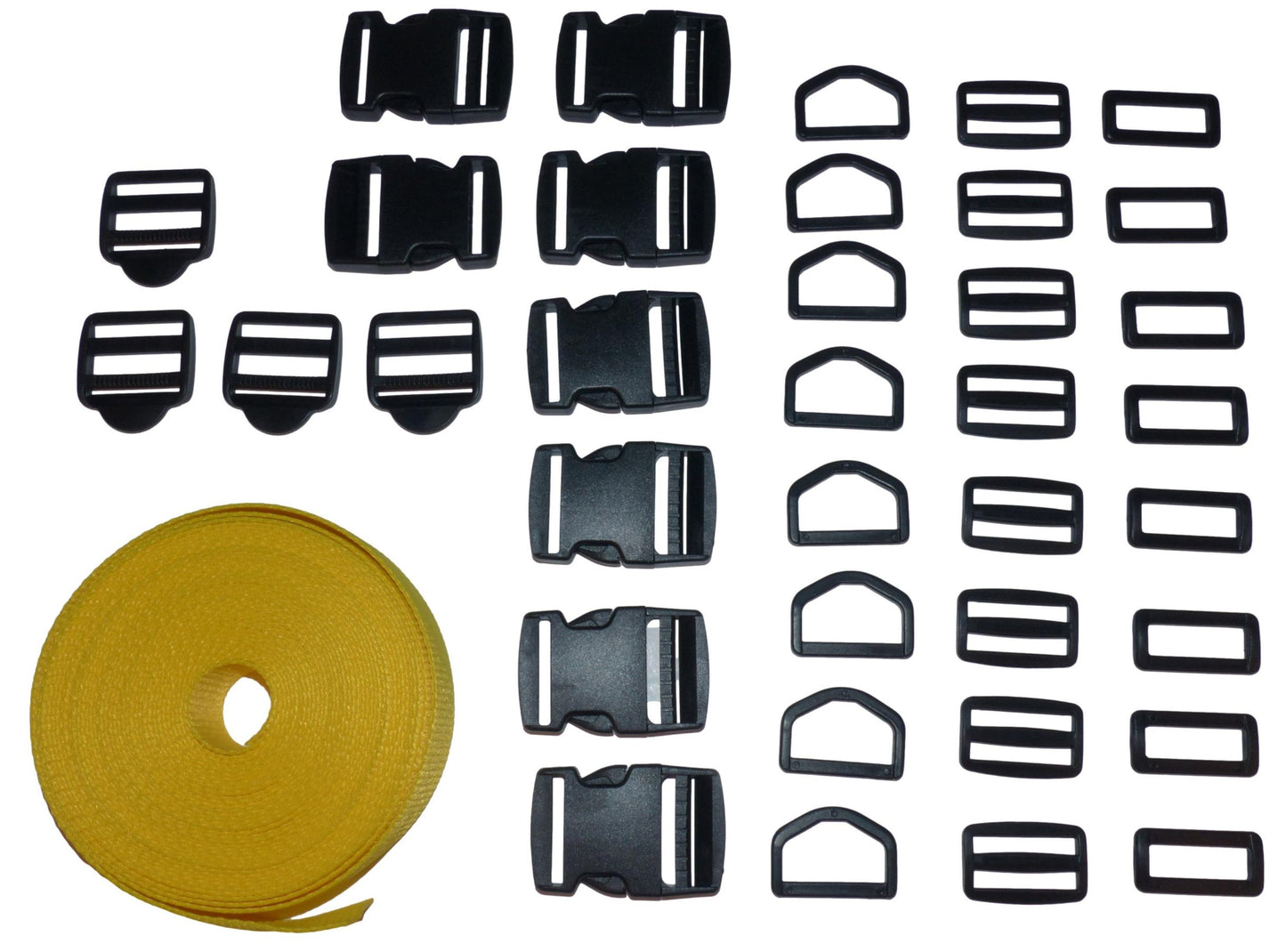 Benristraps 38mm Webbing and Buckle Sets in yellow