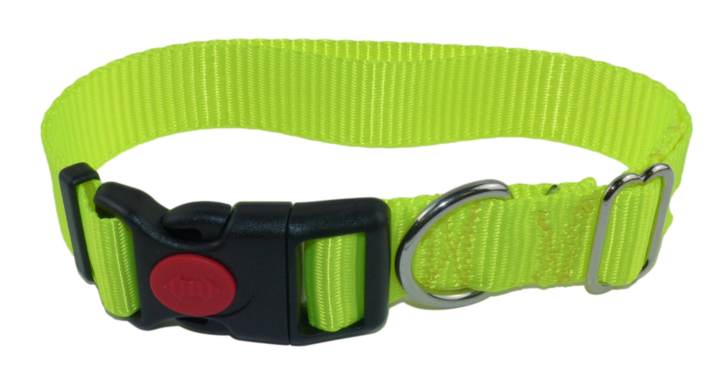 25mm Adjustable Dog and Pet Collar in Polyester Webbing, Choice of Sizes and Colours