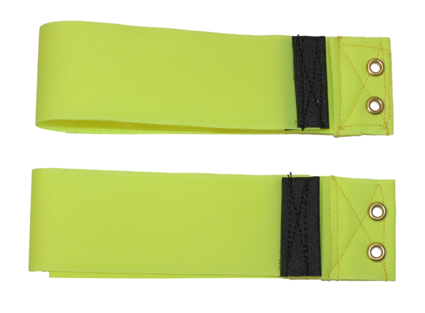 Premium 50mm Hook & Loop Tidy & Hang Strap with Eyelet (Pack of Two) in yellow