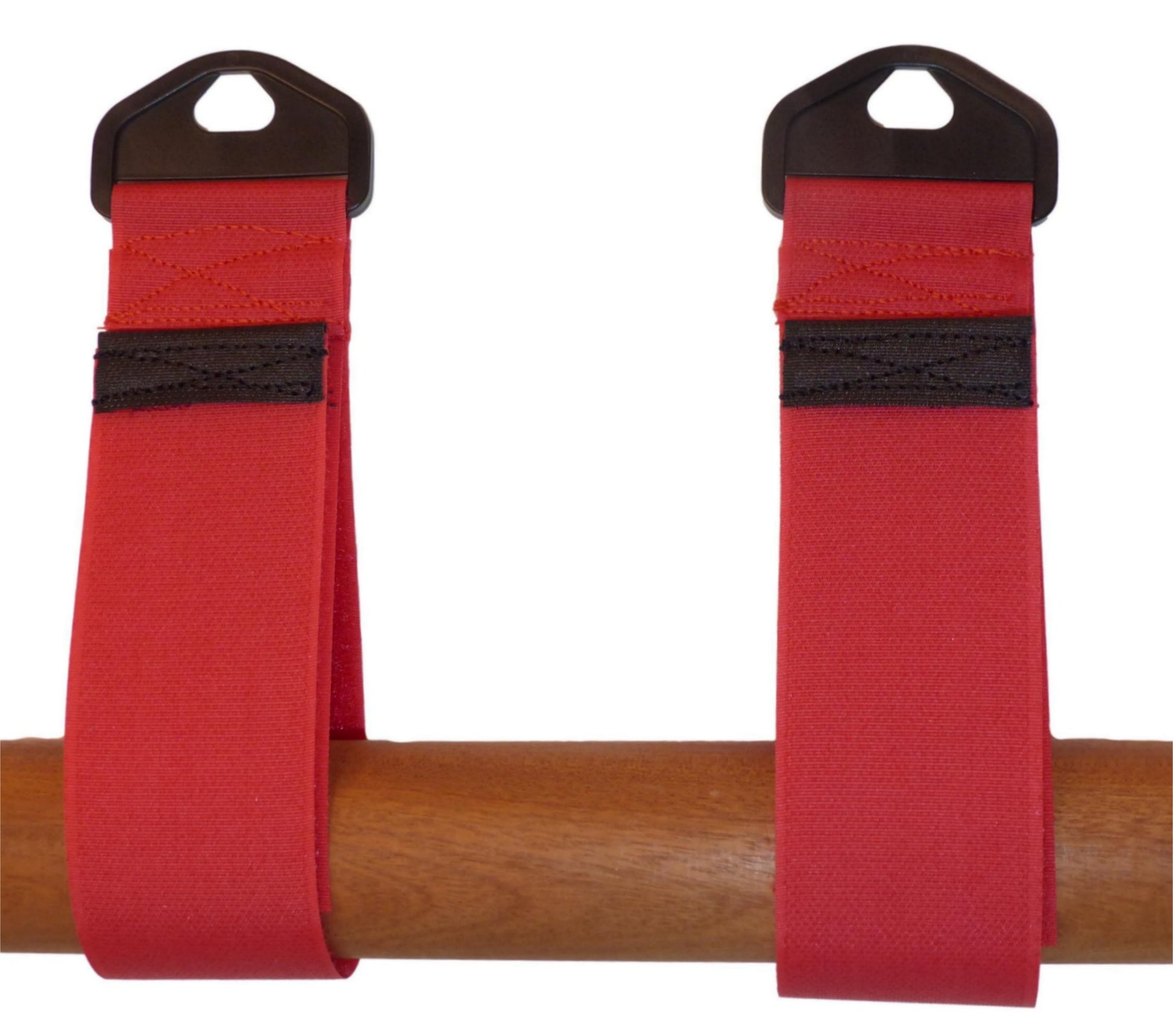 Premium 50mm Hook & Loop Tidy & Hang Strap with Strong Triangle (Pack of Two) in red