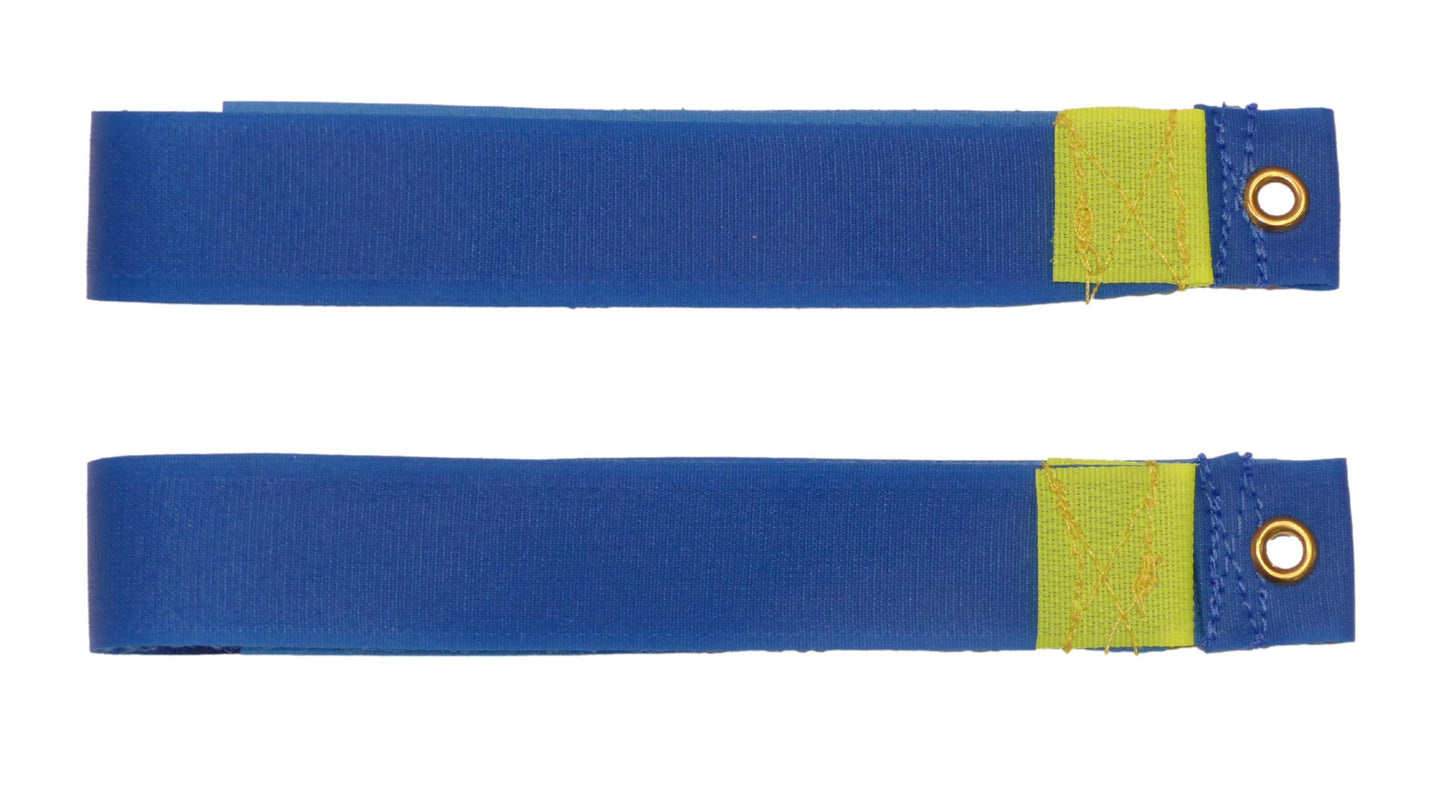 25mm Hook Loop Tidy & Hang Strap with Eyelet (Pack of Two) in blue