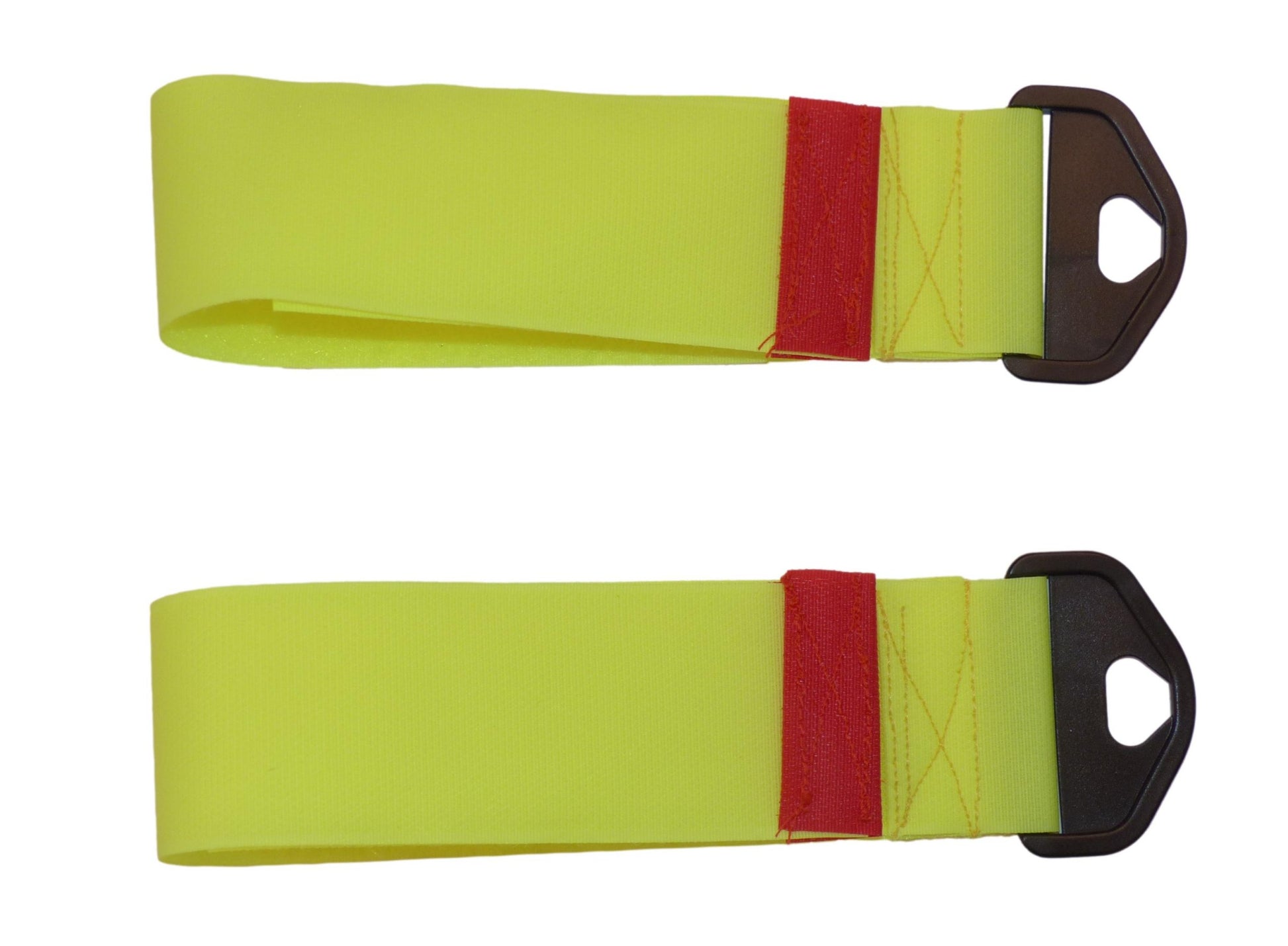 Premium 50mm Hook & Loop Tidy & Hang Strap with Strong Triangle (Pack of Two) in yellow