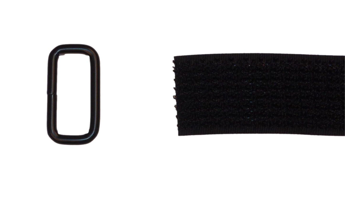 Benristraps 25mm Hook and Loop Together Strap Set with Tape, Buckles and Clips