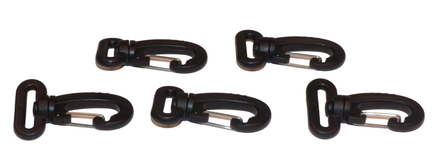 25mm Plastic Snap Hook with Metal Clip, Pack of 5