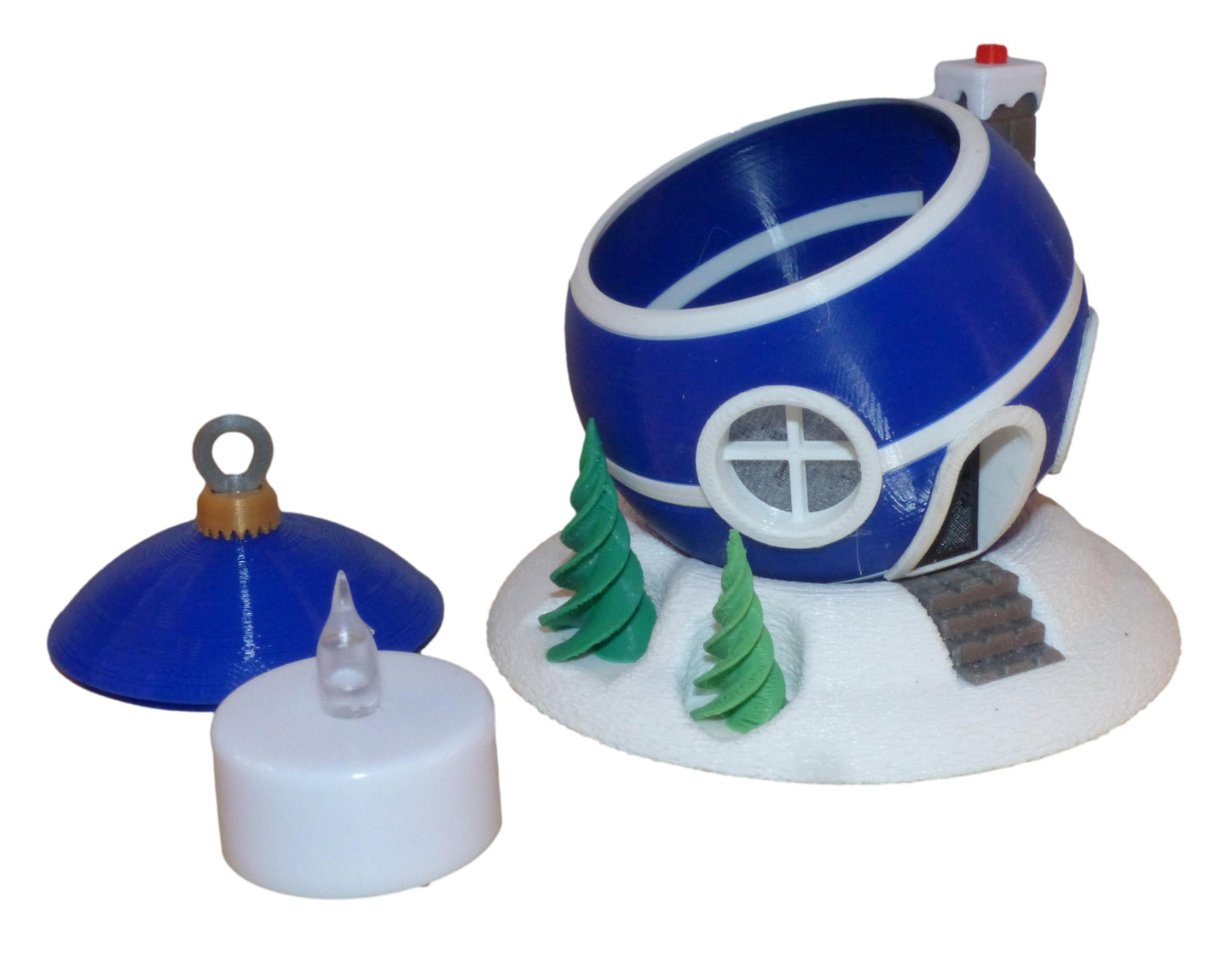 Christmas Tree Bauble Fairy House with LED Tealight