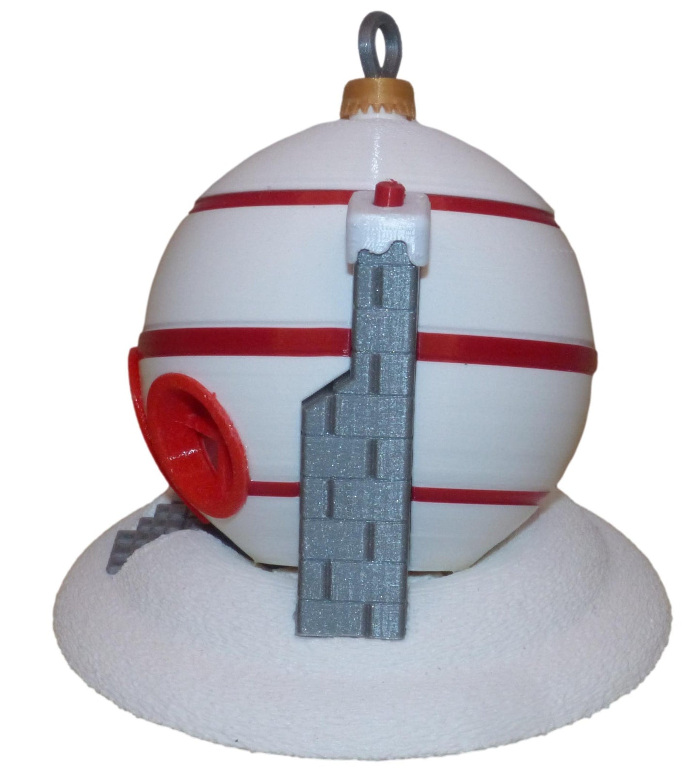 Christmas Bauble Fairy House with LED Tealight in white