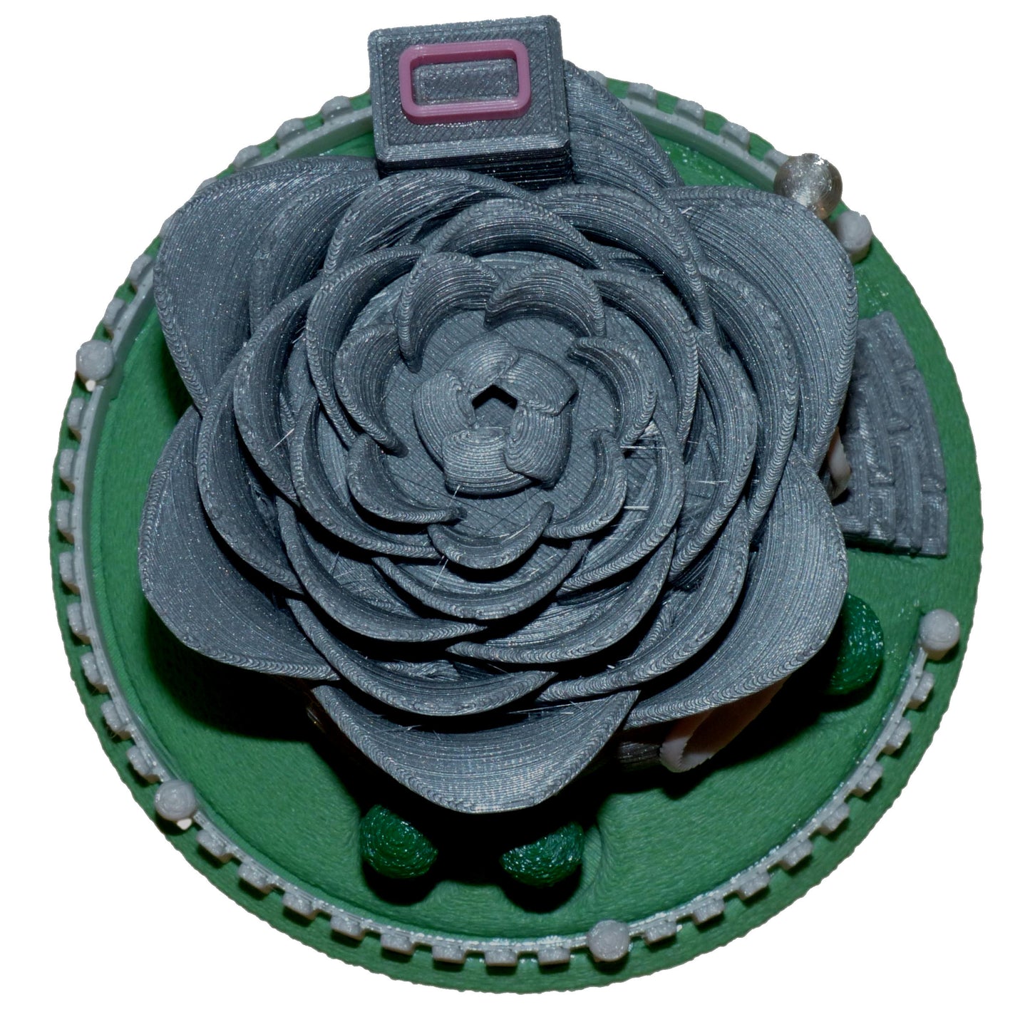 3D Printed Illuminated Rose Fairy House with Base and Tealight Ornament