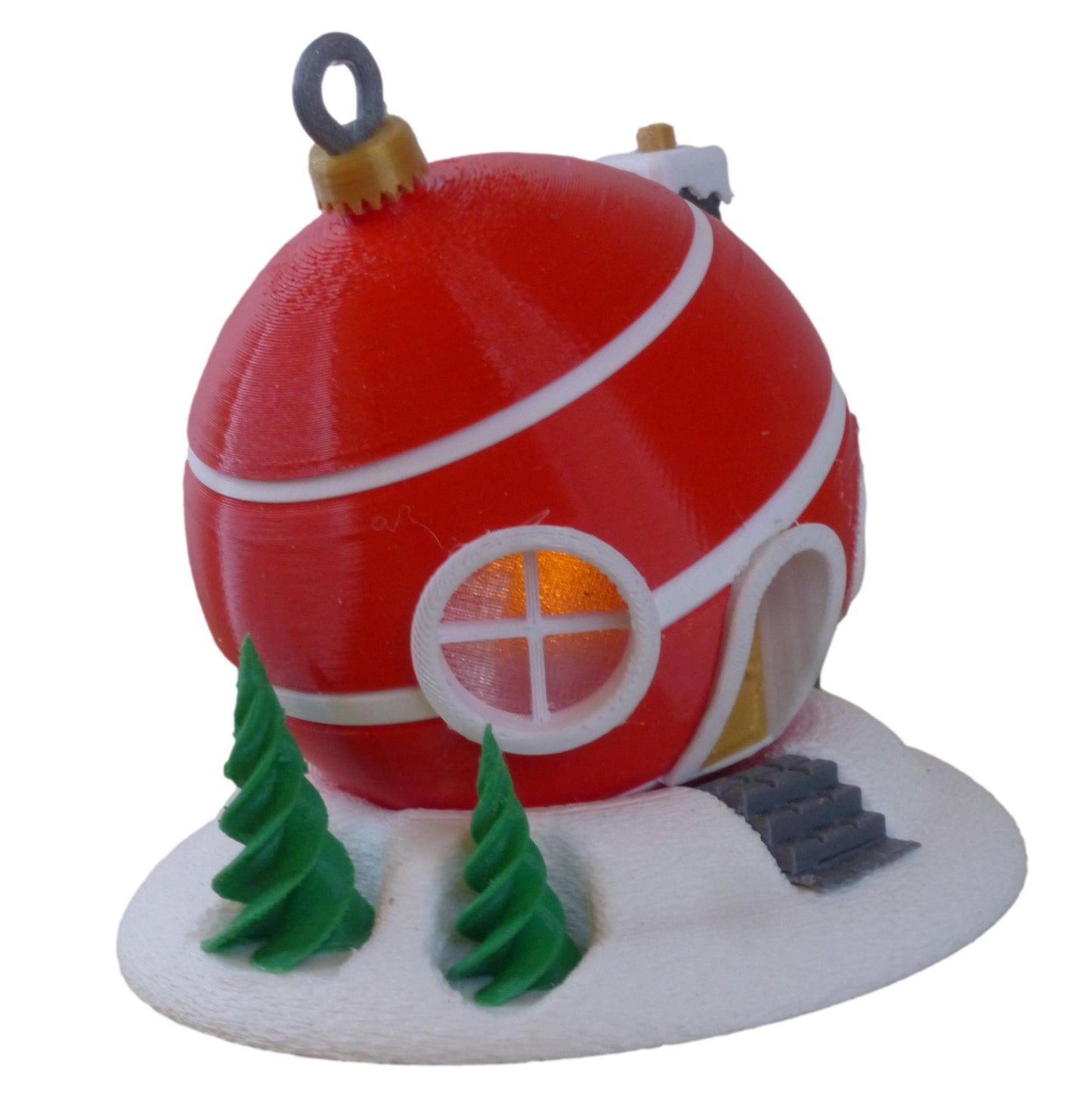 Christmas Tree Bauble Fairy House with LED Tealight