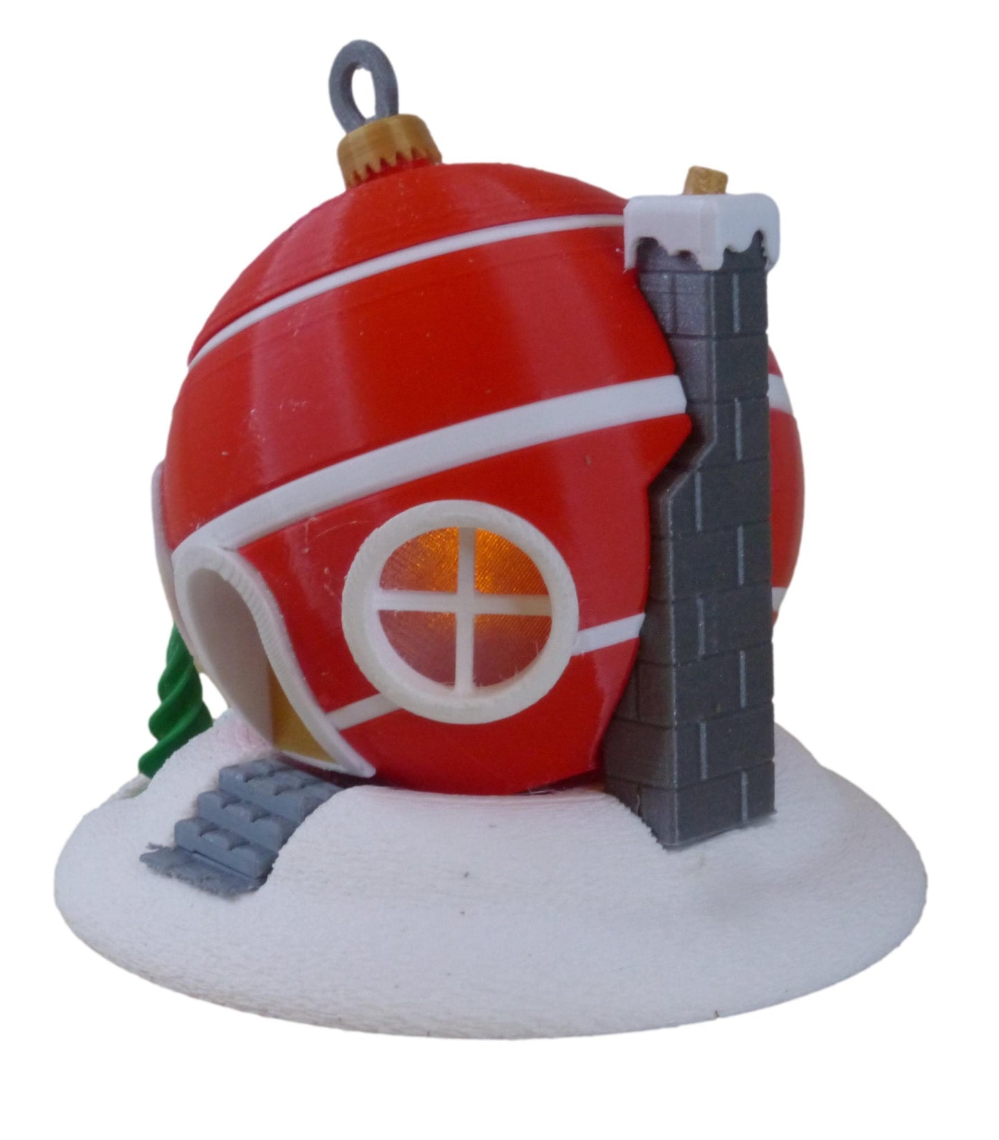 Christmas Tree Bauble Fairy House with LED Tealight
