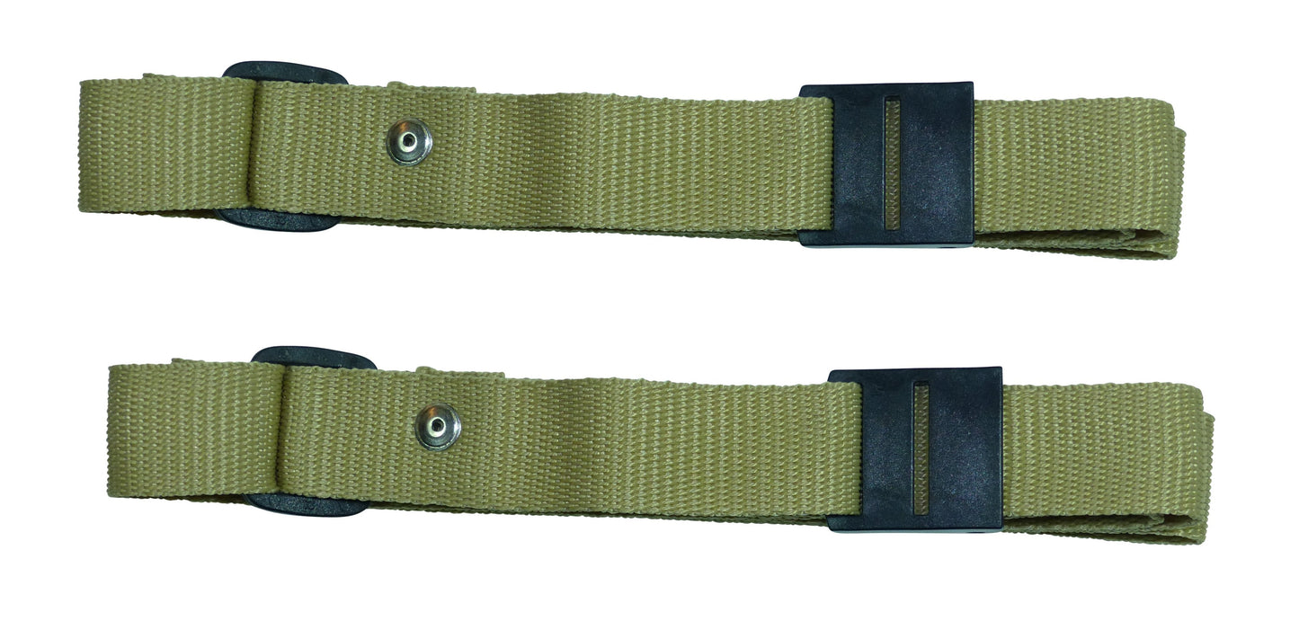 25mm Rivetted Strap with Plastic Cam Buckle & Triglide Buckles (Pair) in beige