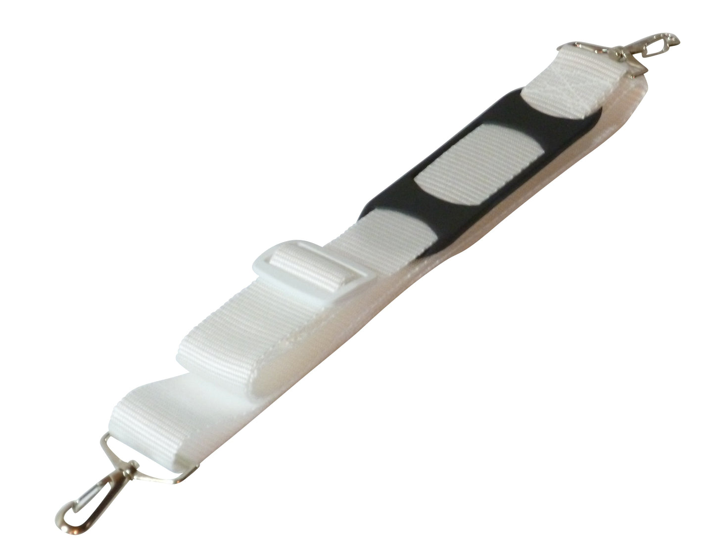 38mm Bag Strap with Metal Buckles and Shoulder Pad, 150cm in white
