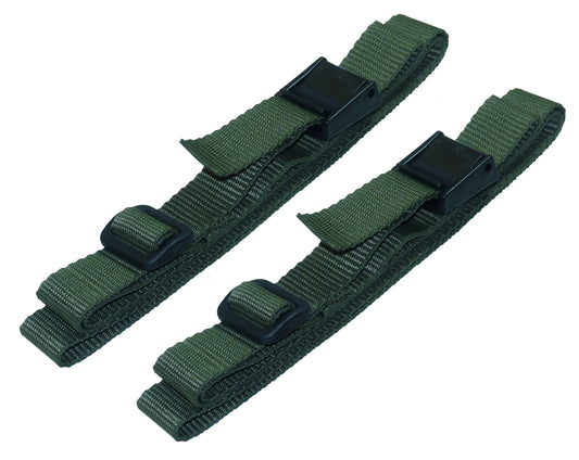 25mm Rivetted Strap with Plastic Cam Buckle & Triglide Buckles (Pair) in olive