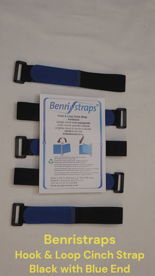 Benristraps 25mm Hook and Loop Cinch Straps (Pack of 10)