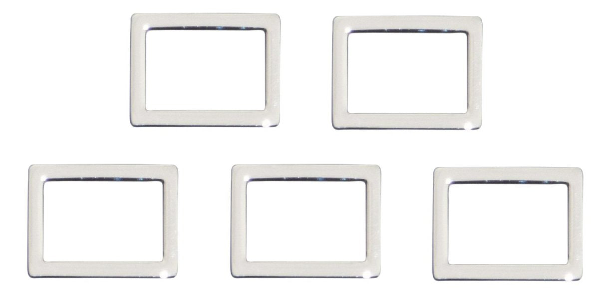 Benristraps 20mm Alloy Metal Square Ring or Rectangular Loop (Pack of 5)