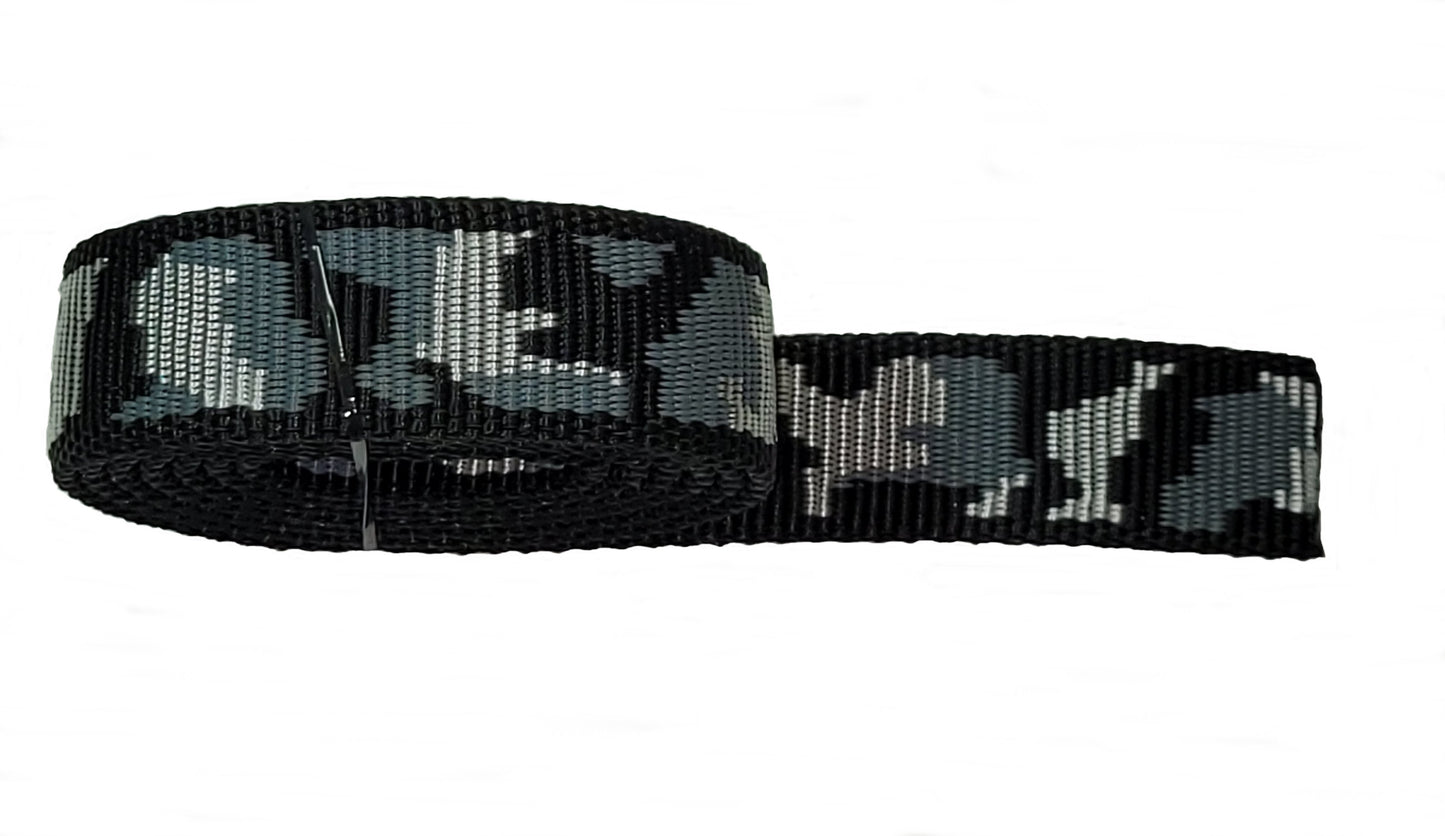 Benristraps 25mm Webbing in Grey Camouflage Pattern
