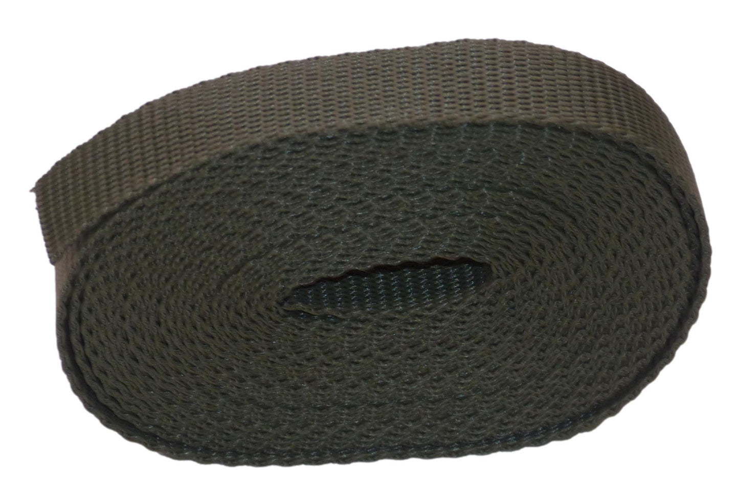 19mm polypropylene webbing in olive green