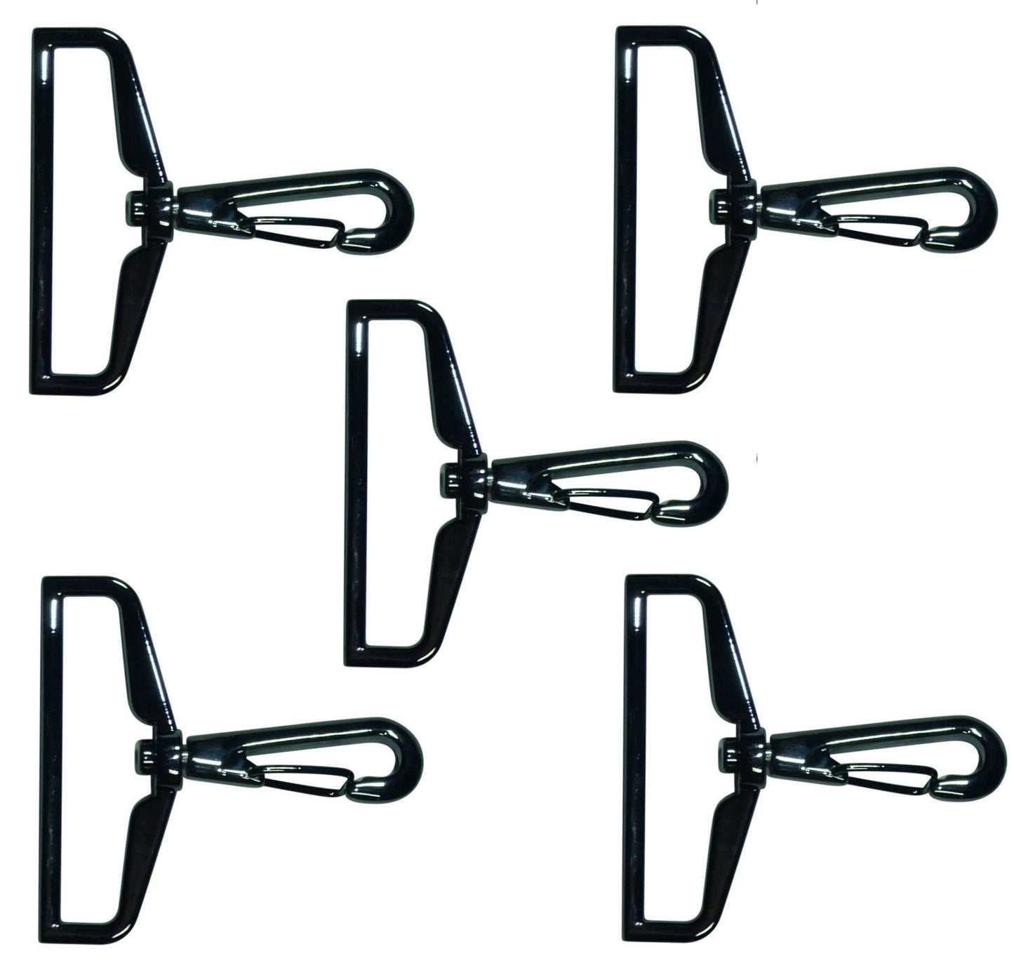 Benristraps 50mm alloy gunmetal-coloured snap hooks (pack of 5)