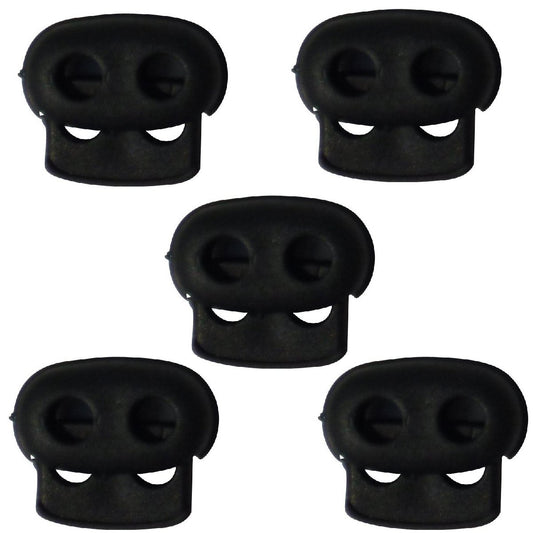 Benristraps 4mm twin-hole cord lock in black, pack of 5