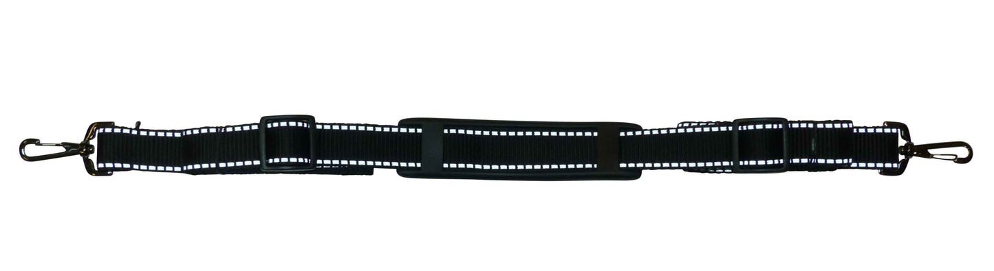 Benristraps 25mm Bag Strap with Reflective Stripe, Metal Clips, Shoulder Pad, 150cm (2)