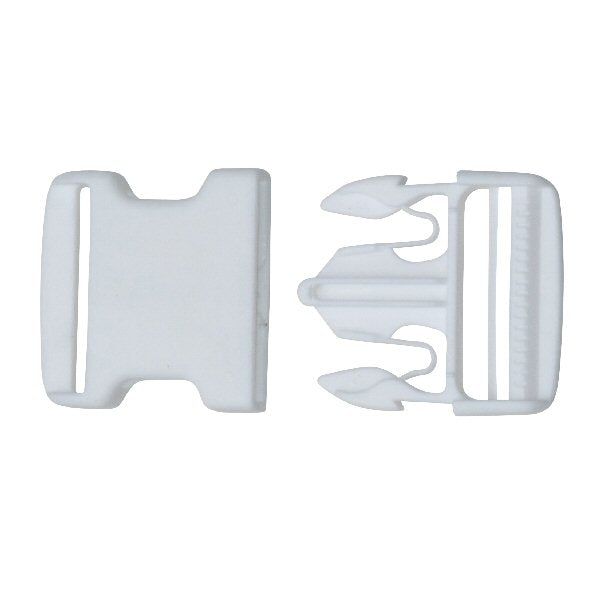 Benristraps 38mm plastic quick release buckle in white (open)