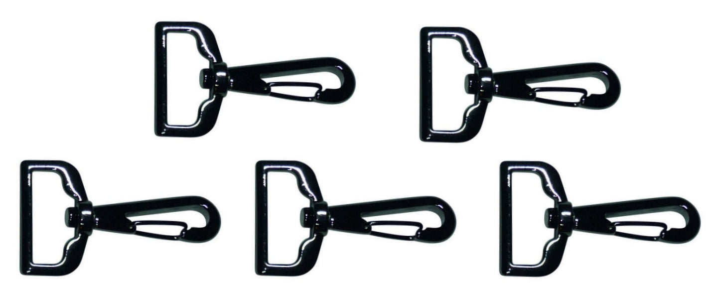 Benristraps 25mm alloy gunmetal-coloured snap hooks (pack of 5)