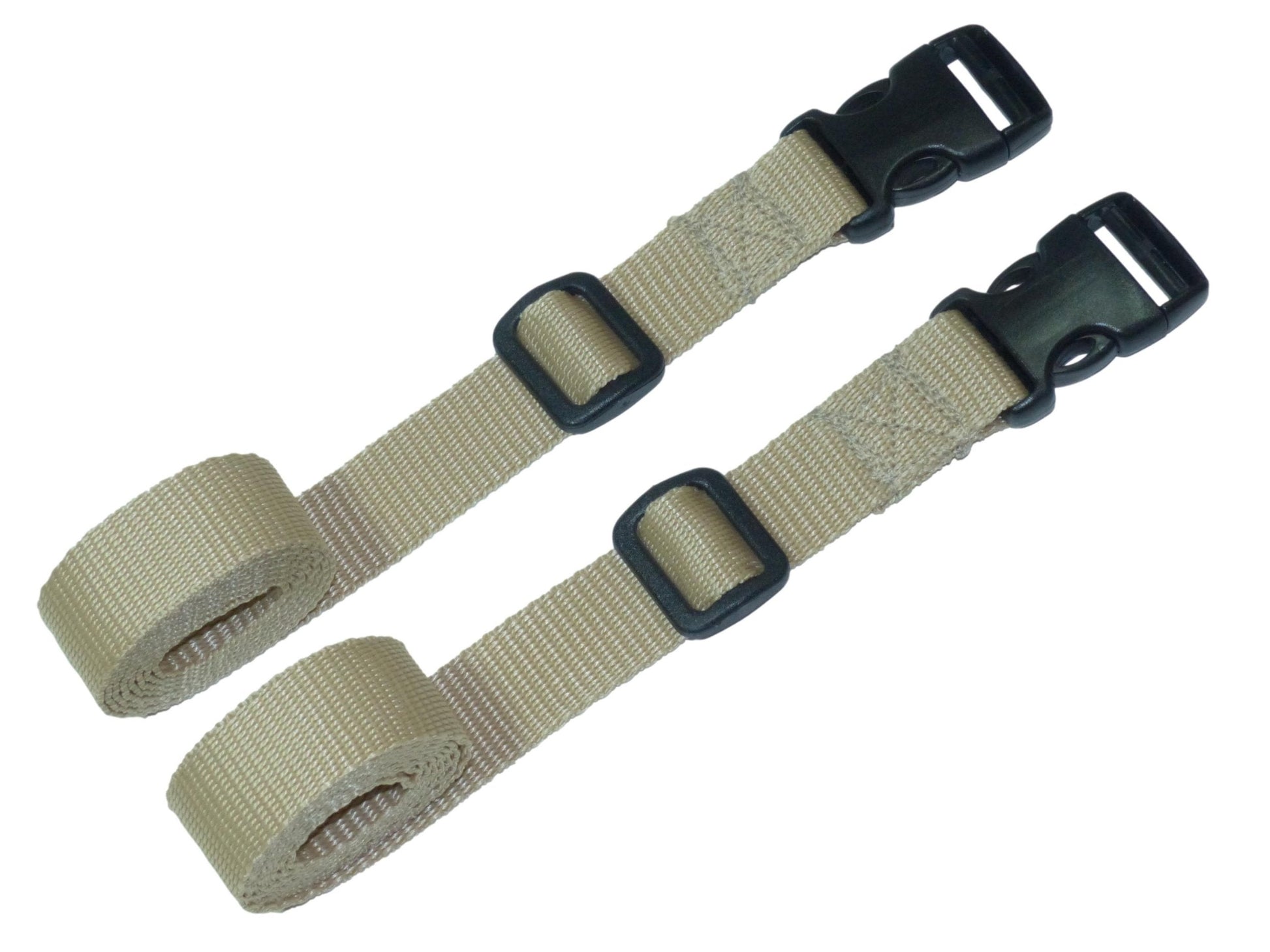 Benristraps 2 Pack Webbing Straps with Clips - Adjustable Luggage Straps in white