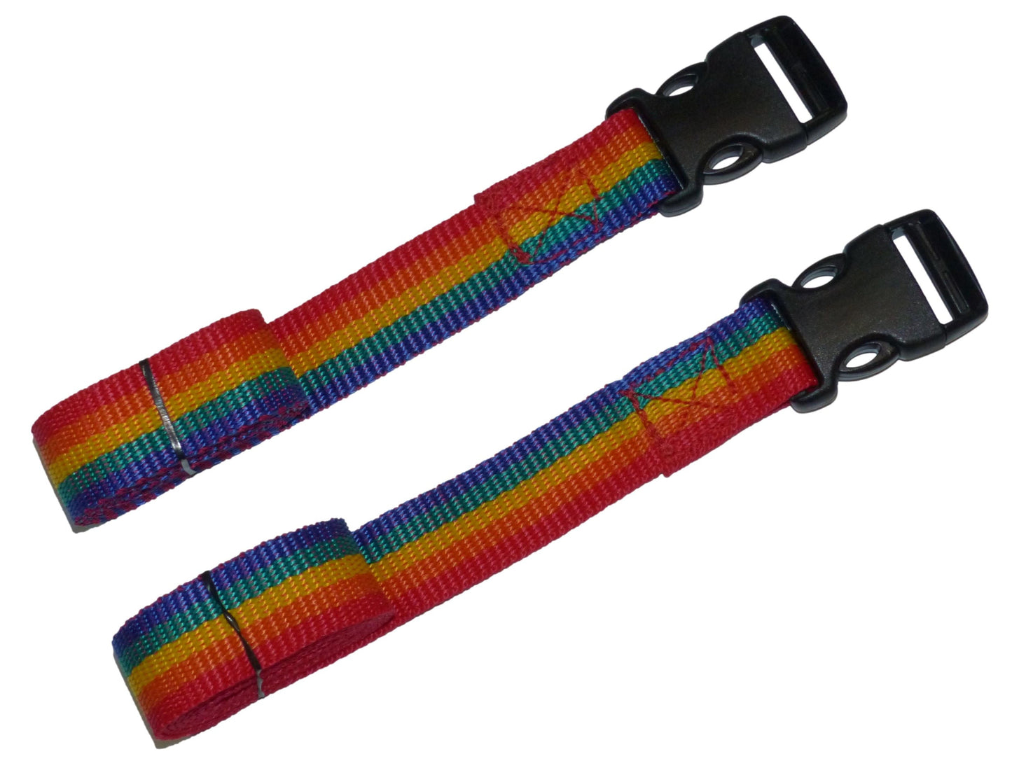 Benristraps 2 Pack Webbing Straps with Clips - Adjustable Luggage Straps in rainbow colours