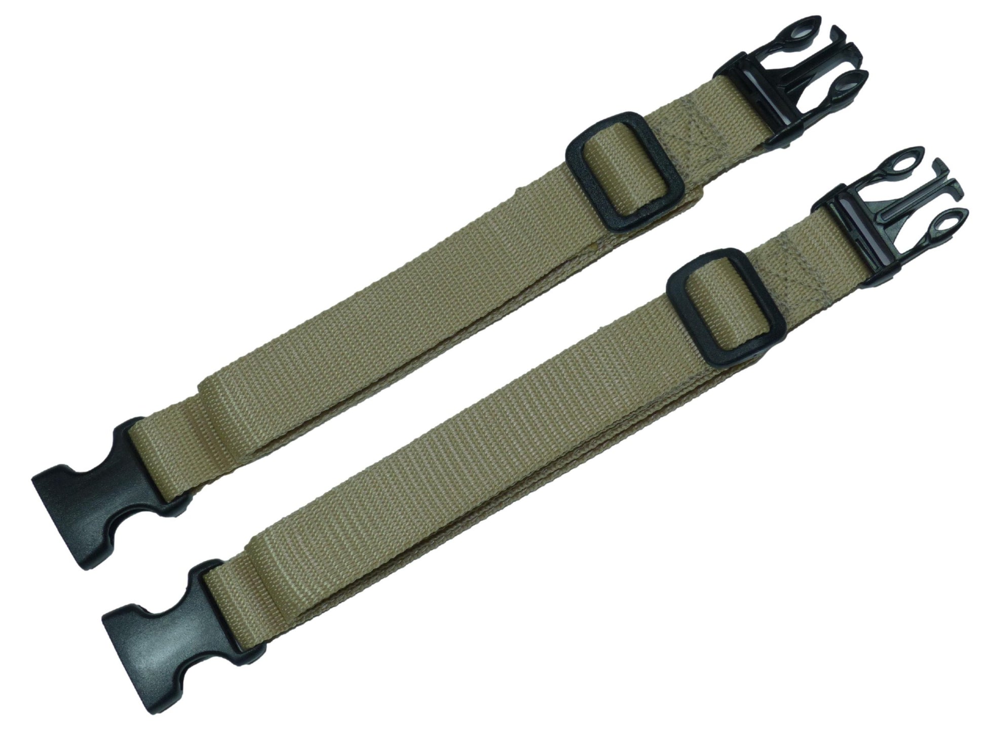 25mm Webbing Strap with Quick Release & Length-Adjusting Buckles (Pair) in beige