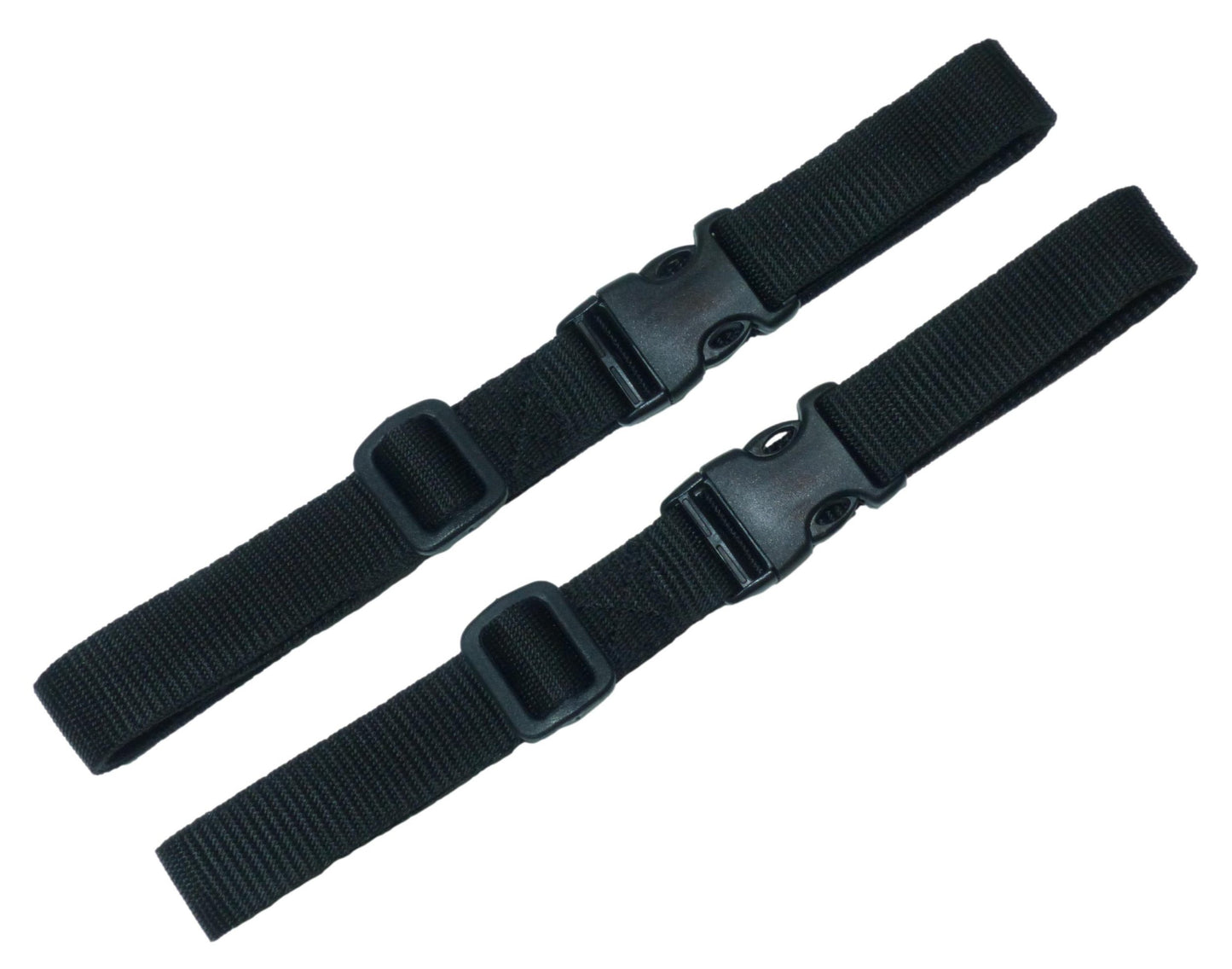 25mm Webbing Strap with Quick Release & Length-Adjusting Buckles (Pair) in black, closed