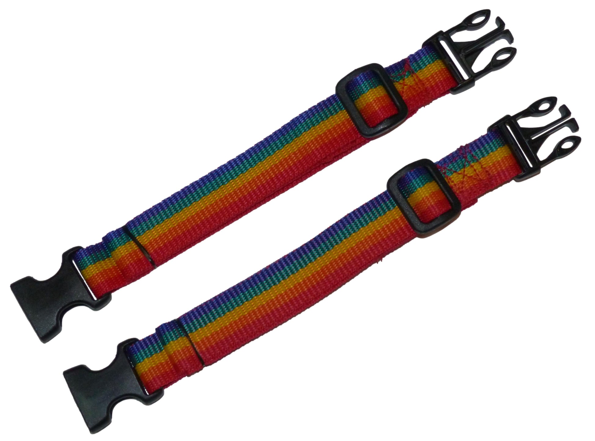 25mm Webbing Strap with Quick Release & Length-Adjusting Buckles (Pair) in rainbow colours