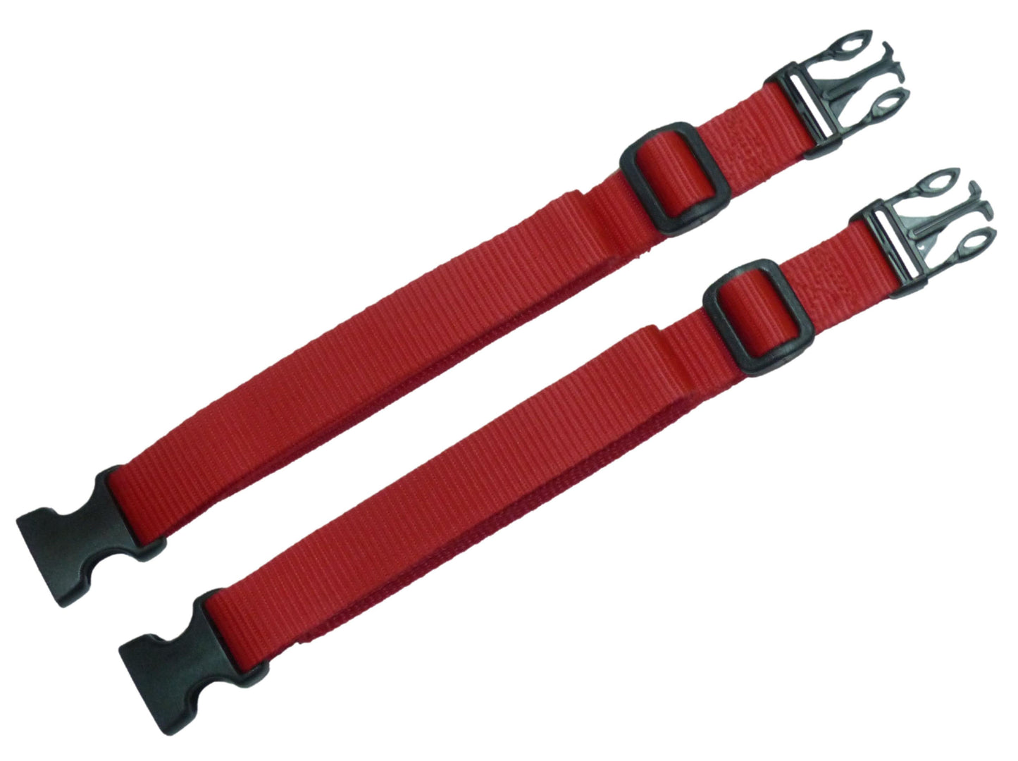 25mm Webbing Strap with Quick Release & Length-Adjusting Buckles (Pair) in red