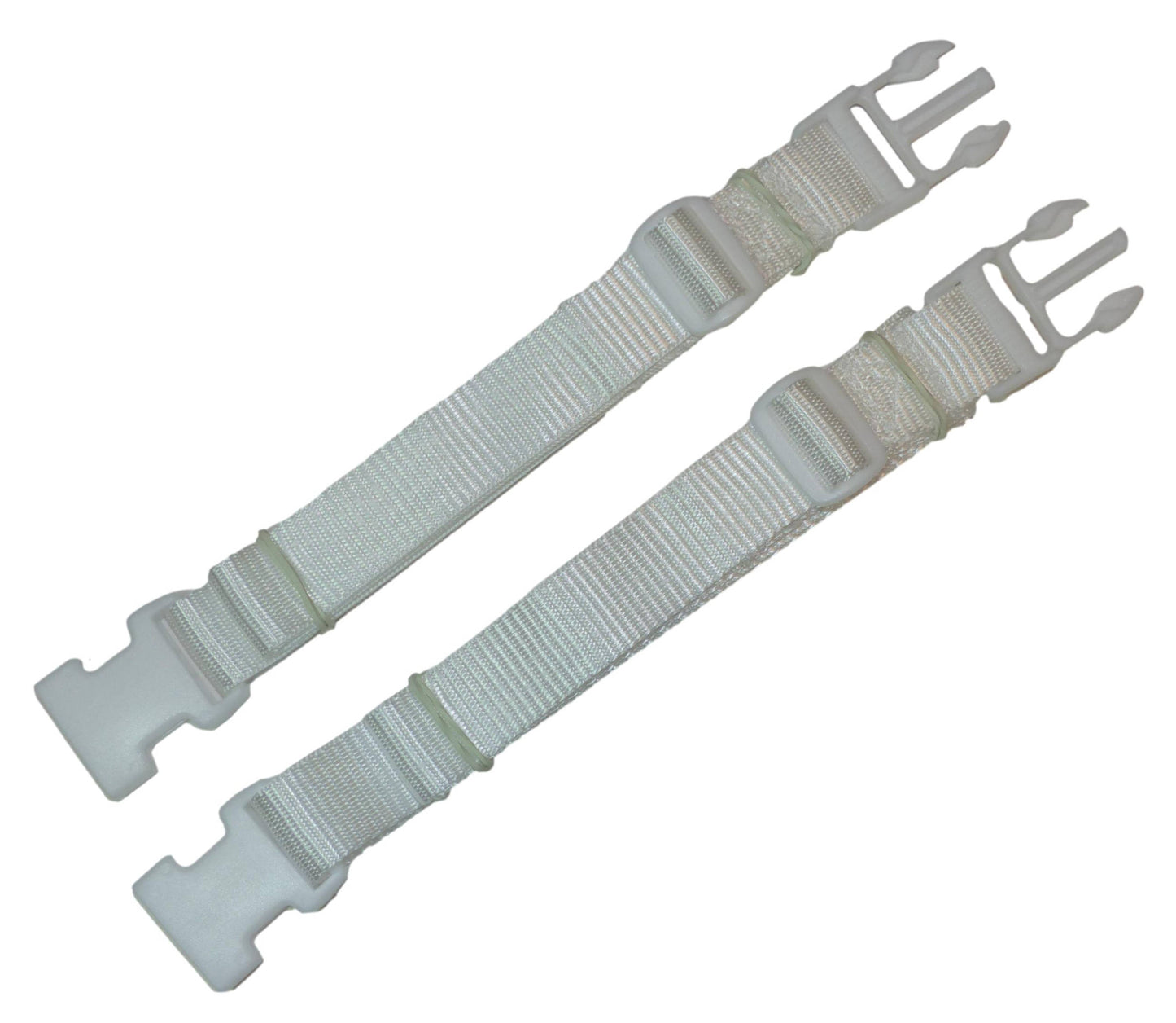 25mm Webbing Strap with Quick Release & Length-Adjusting Buckles (Pair) in white
