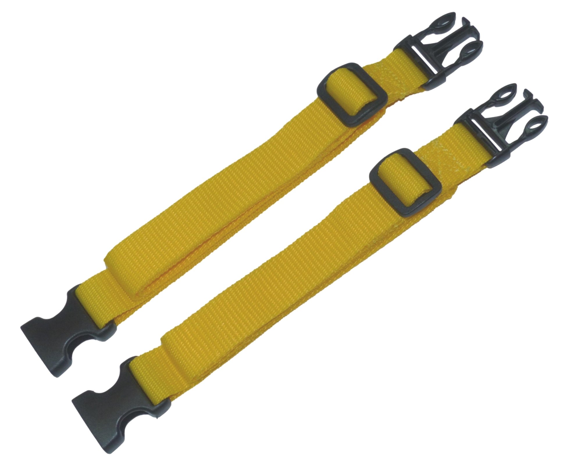 25mm Webbing Strap with Quick Release & Length-Adjusting Buckles (Pair) in yellow